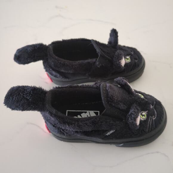 Vans Toddler Slip-On shoes Velcro Toddler size 4 'Cat' NEW - Picture 6 of 8